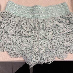 Rewind Mint Green Laced Shorts
